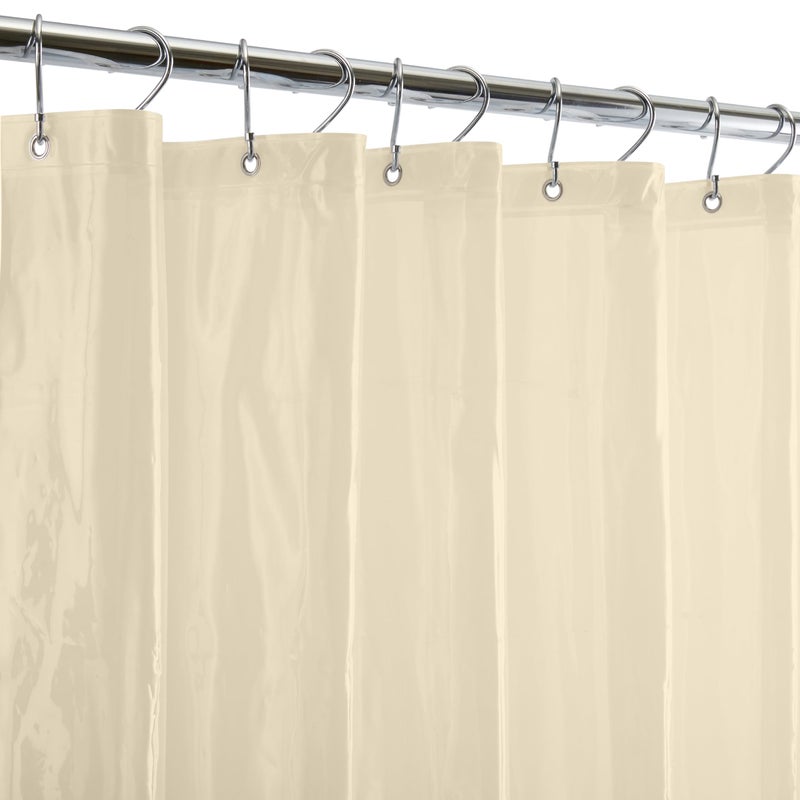 Bath Bliss PVC Heavy Weight Shower Curtain Liner | 4G | 70"x72" | Rust Resistant Copper Grommets | Magnetic Hem | Beige - Image 1